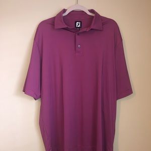 Men’s FootJoy Polo - Size Large - Pinkish/Purple tiny stripes